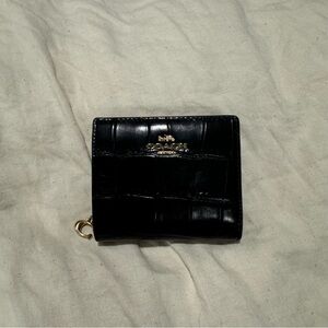 Coach Midnight Blue and Black Croc-Embossed Wallet